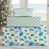 Christmas Beach Zee Turtle Glitter Sparkle Inpakpapier Vel