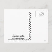 Christmas Beagle Dog Art Postcad Feestdagenkaart (Achterkant)