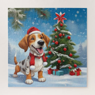 Christmas Beagle Dog Jigsaw Puzzel