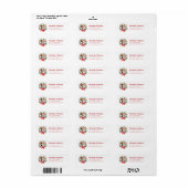 Christmas Beagle Dog Retour Adreslabels Etiket (Full Sheet)