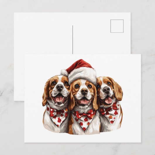 Christmas Beagle Dogs Briefkaart (Voorkant / Achterkant)