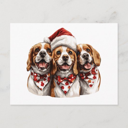 Christmas Beagle Dogs Briefkaart (Voorkant)