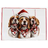 Christmas Beagle Dogs Groot Cadeauzakje (Achterkant)