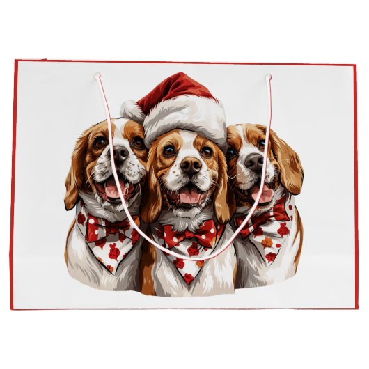 Christmas Beagle Dogs Groot Cadeauzakje (Achterkant)