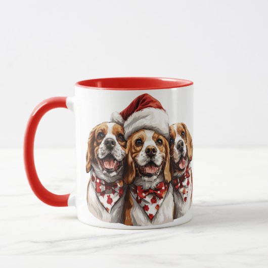 Christmas Beagle Dogs Mok (Links)