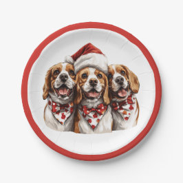 Christmas Beagle Dogs Papieren Bordje