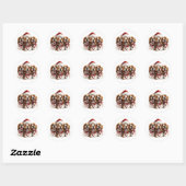 Christmas Beagle Dogs Ronde Sticker (Vel)