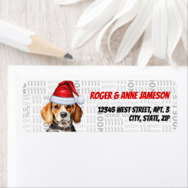 Christmas Beagle Hondenliefhebber retouradres Etiket