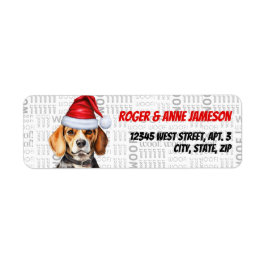 Christmas Beagle Hondenliefhebber retouradres Etiket