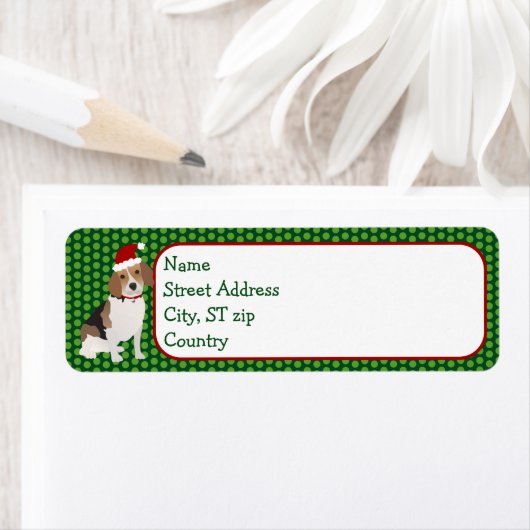 Christmas Beagle retour adres label (Insitu)