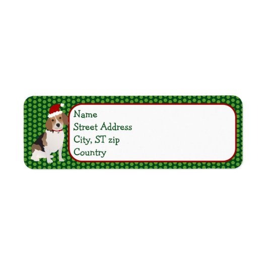 Christmas Beagle retour adres label (Voorkant)