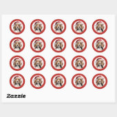 Christmas Beagle Ronde Stickers (Vel)