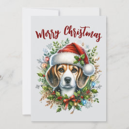 Christmas Beagle Rustic Christmas Farmhouse Style  Feestdagenkaart