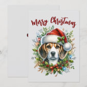 Christmas Beagle Rustic Christmas Farmhouse Style  Feestdagenkaart (Voorkant / Achterkant)
