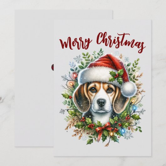Christmas Beagle Rustic Christmas Farmhouse Style  Feestdagenkaart (Voorkant / Achterkant)