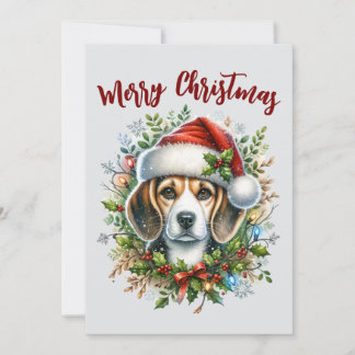 Christmas Beagle Rustic Christmas Farmhouse Style  Feestdagenkaart
