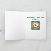 Christmas Beagle Sleepy Cozy Puppy Feestdagen Kaart (Binnen)