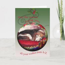 Christmas Beagle Sleepy Cozy Puppy Feestdagen Kaart
