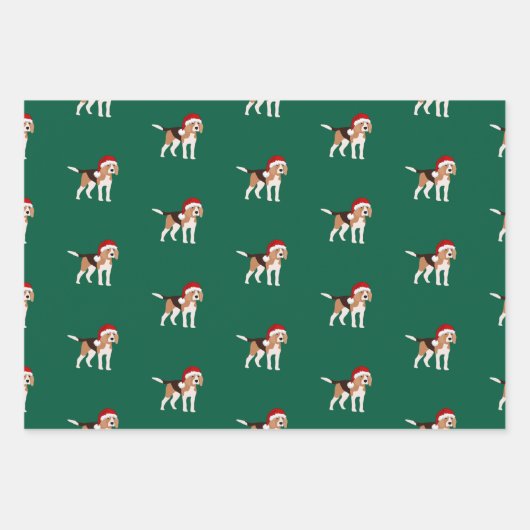 Christmas Beagle Wrapping Paper Sheet Set of 3 (Voorkant 2)