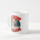 Christmas Beagle Yappy Feestdagen Funny Dog Lover Koffiemok (Voorkant links)