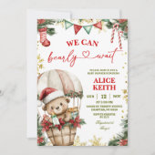 Christmas Bear Air Balloon Santa Boy Baby Shower Kaart (Voorkant)