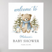 Christmas Bear Baby Shower Welcome Poster (Voorkant)