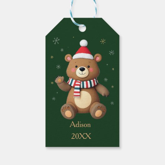 Christmas Bear Cadeaulabel (Achterkant)