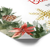 Christmas Bear Santa Boy Baby Shower Welcome Sign Poster (Hoek)