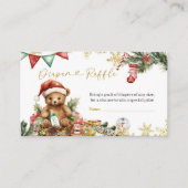Christmas Bear Santa Boy Diaper Raffle Informatiekaartje (Voorkant)