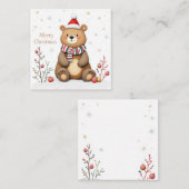 Christmas Bear Vierkante Visitekaartje (Voorkant / Achterkant)