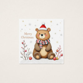Christmas Bear Vierkante Visitekaartjes