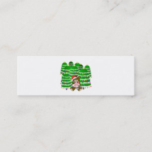 Christmas Bear with JOY Sign and ChristmasTrees Mini Visitekaartje