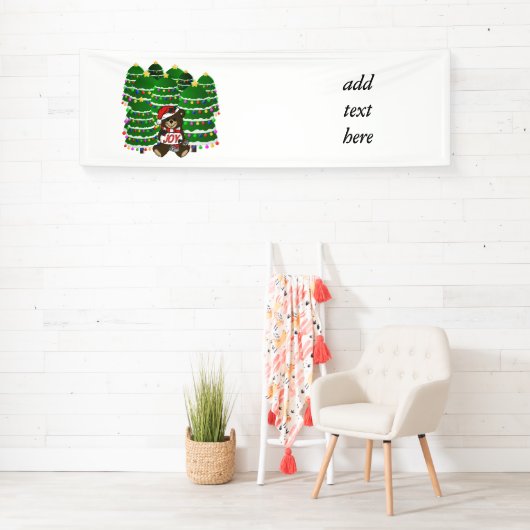 Christmas Bear with JOY Sign and ChristmasTrees Spandoek (Insitu)