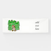 Christmas Bear with JOY Sign and ChristmasTrees Spandoek (Horizontaal)
