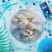 Christmas Bearded Collie Snow Angel Papieren Bordje (Feest)