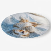 Christmas Bearded Collie Snow Angel Papieren Bordje (Gekanteld)