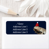 Christmas Bearded Dragon Lizard Retouradres Etiket (Insitu)