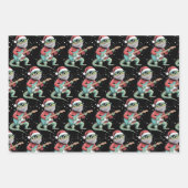 Christmas Bearded Dragon Playing Guitar Musician  Inpakpapier Vel (Voorkant)