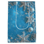 Christmas Beautiful Glitter Snowflakes Ornaments Medium Cadeauzakje (Achterkant)