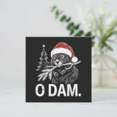 Christmas Beaver O Dam Feestdagenkaart (Staand voorkant)