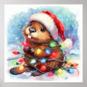 Christmas Beaver Poster (Voorkant)