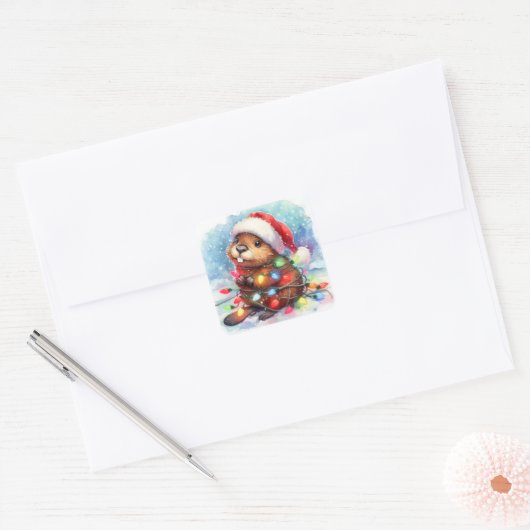 Christmas Beaver Stickers (Envelop)