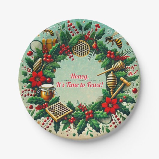 Christmas Bee-Theme Holiday Bord (Voorkant)