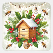 Christmas Beekeeping Sticker | Overdraagbaar ontwe (Voorkant)