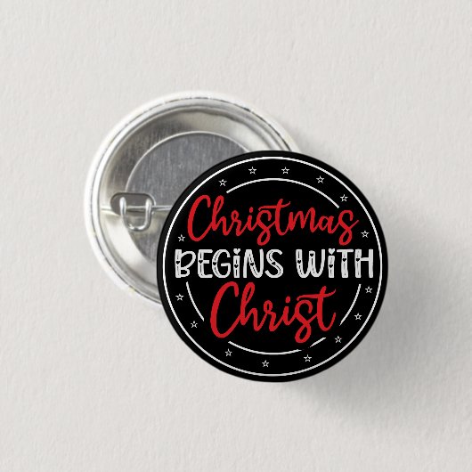 Christmas Begins With Christ-65772 Ronde Button 3,2 Cm (Voorkant /achterkant)