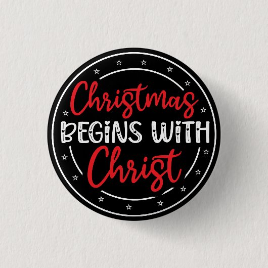 Christmas Begins With Christ-65772 Ronde Button 3,2 Cm (Voorkant)