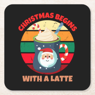 CHRISTMAS BEGINT MET EEN LATTE KARTONNEN ONDERZETTERS