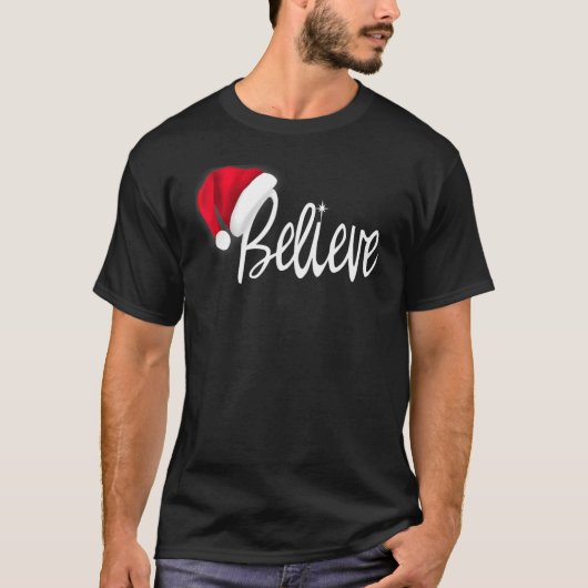 Christmas Believe In Santa Claus T-shirt (Voorkant)