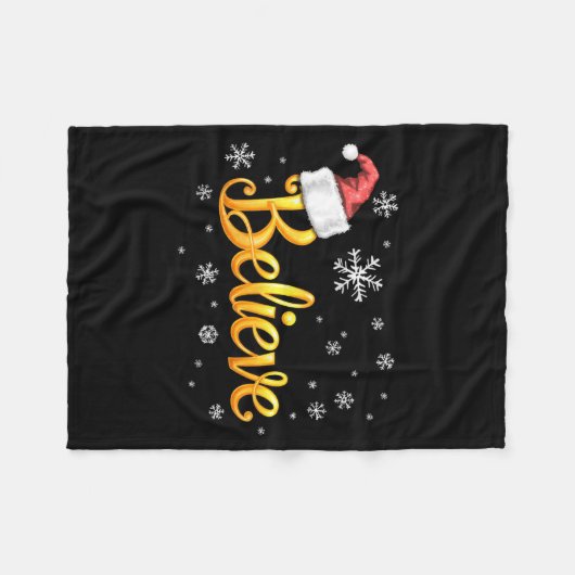 Christmas Believe Santa Claus Believe Christmas  Fleece Deken (Voorkant (Horizontaal))