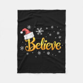 Christmas Believe Santa Claus Believe Christmas  Fleece Deken (Voorkant)